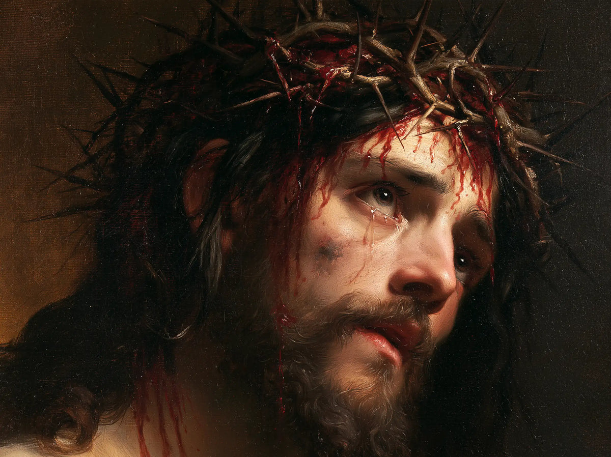 Jesus Crowned with Thorns — The Crowned Christ beneath the Blue Vault