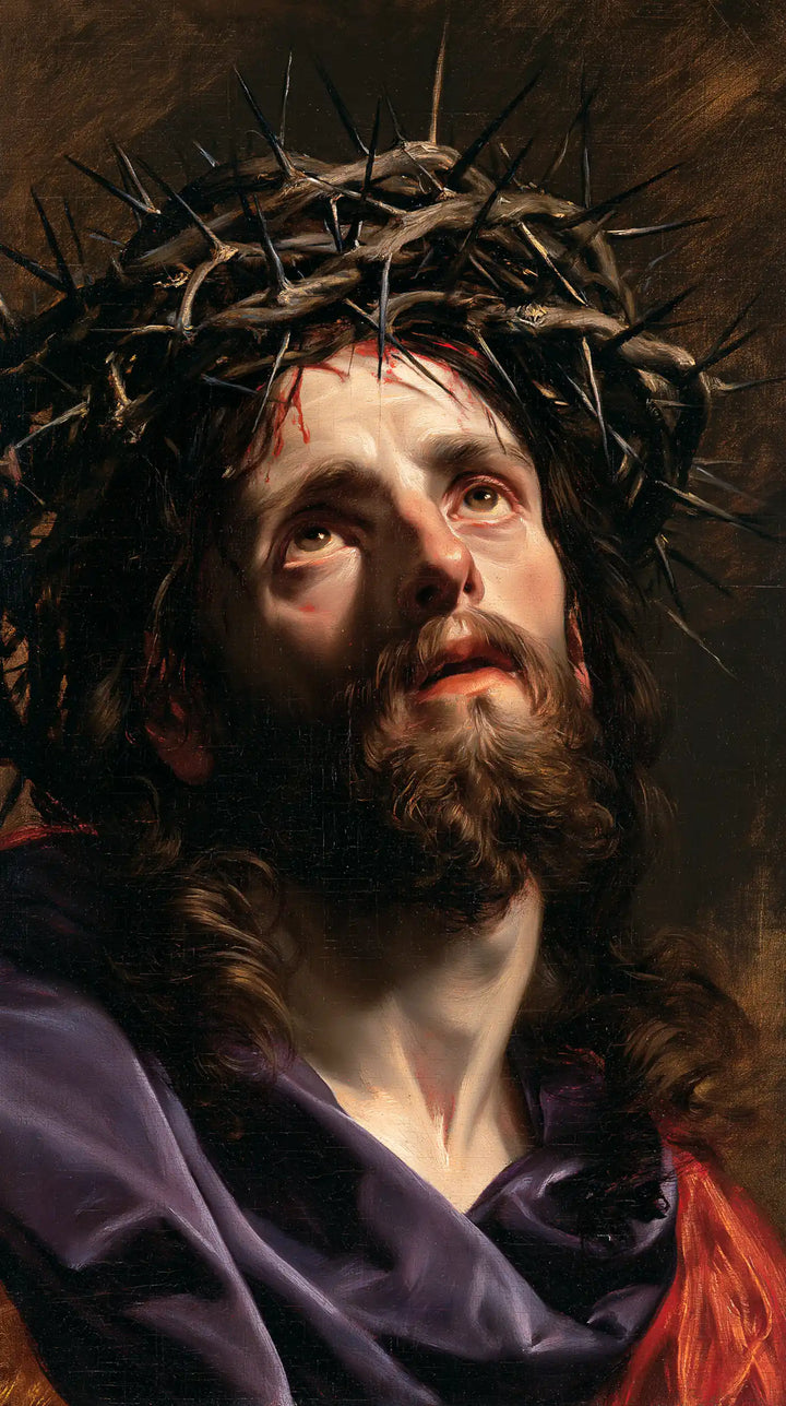 Jesus Crowned with Thorns — Red beneath the Amethyst Drapery