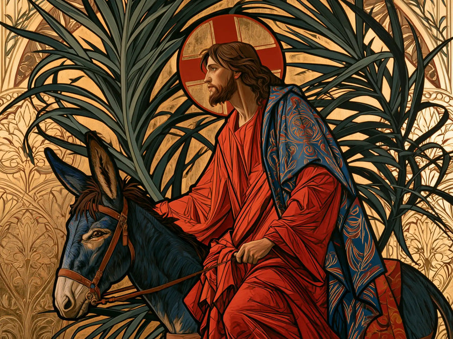 Jesus Enters Jerusalem – Sacred Art Nouveau · Landscape no. 3