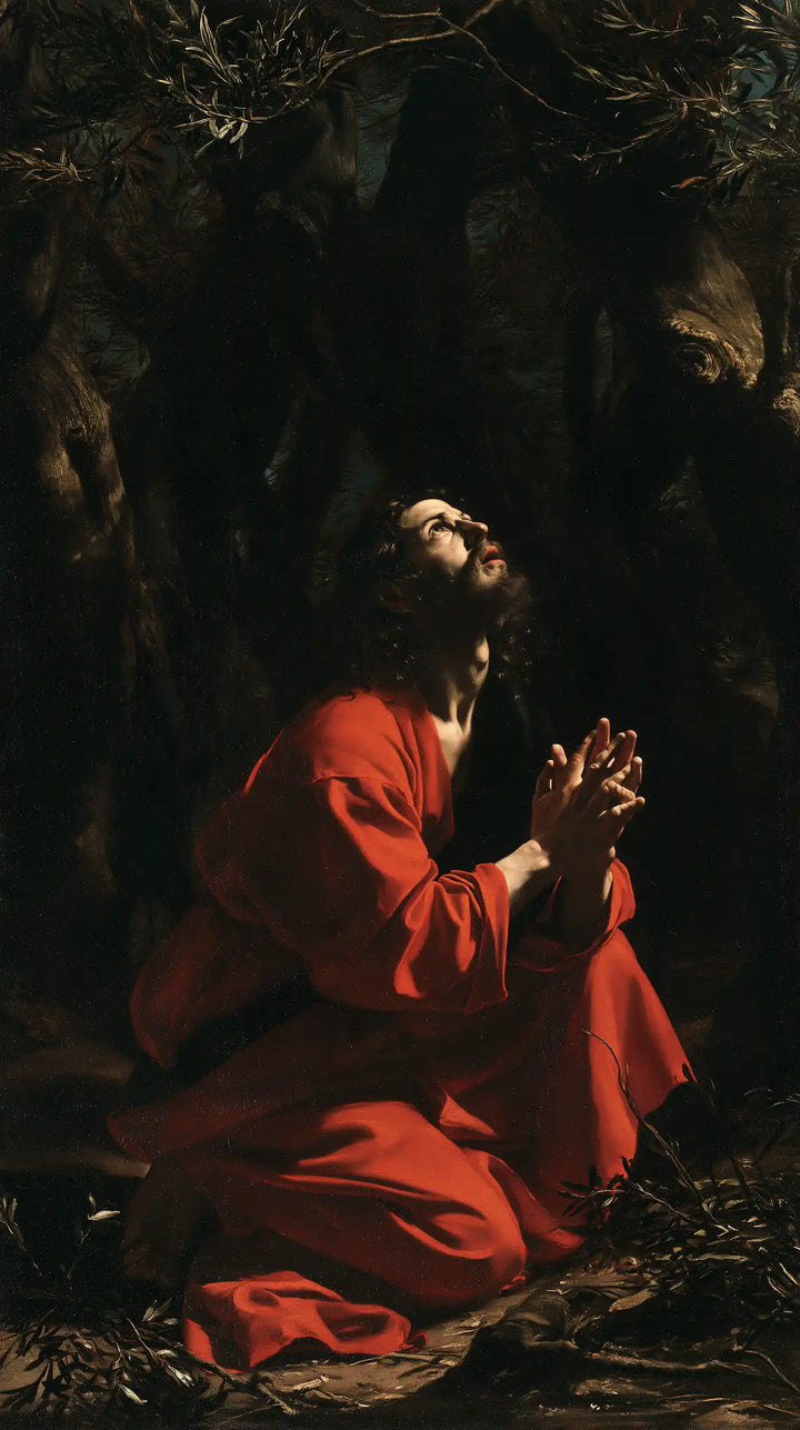 Jesus in Gethsemane - Caravaggio Tenebrism · Portrait n° 4
