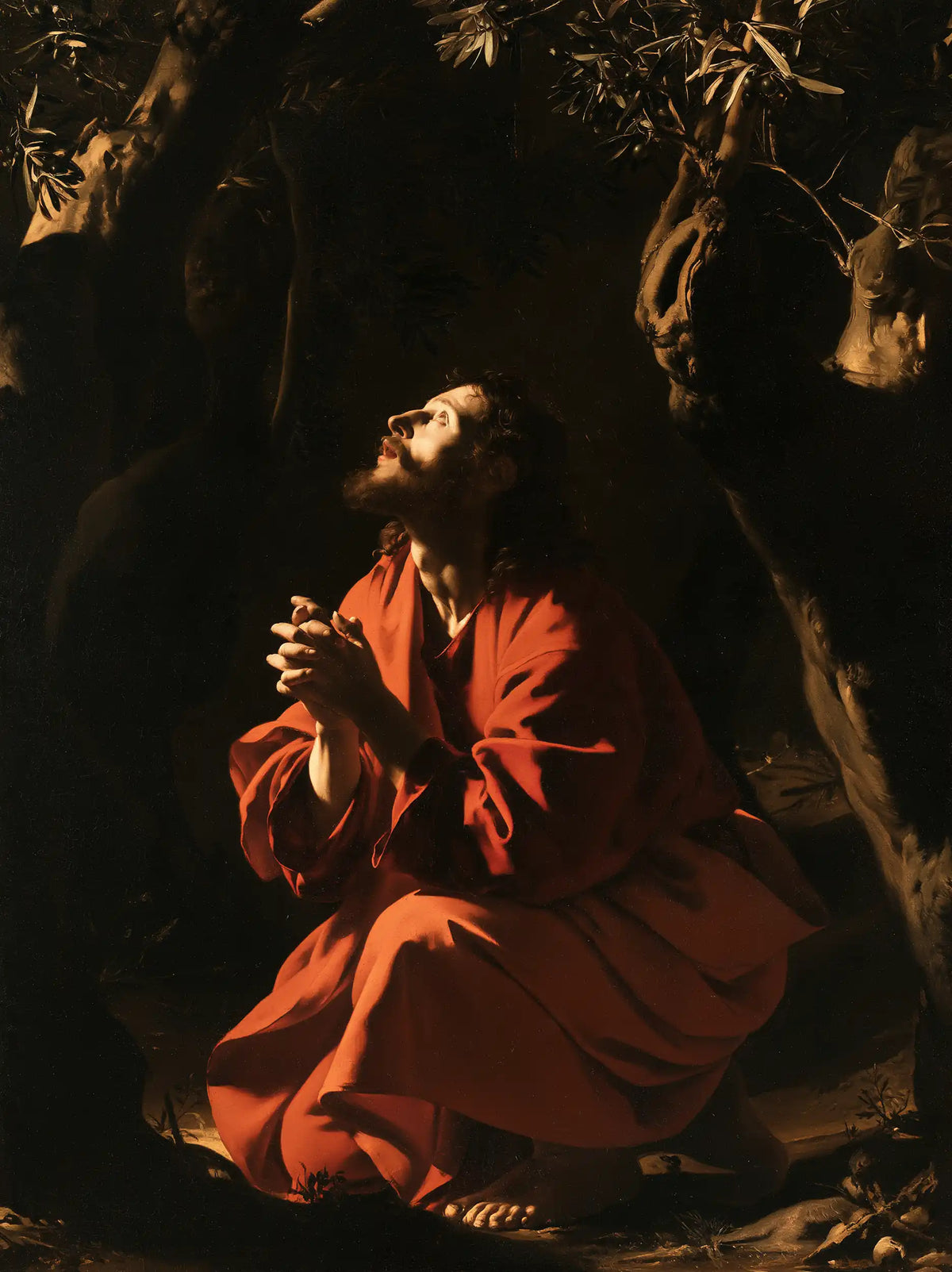 Jesus in Gethsemane - Caravaggio Tenebrism · Portrait n° 11