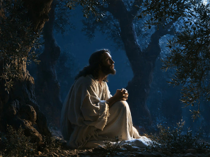 Jesus in Gethsemane - Midnight Blue Chiaroscuro · Landscape n° 7