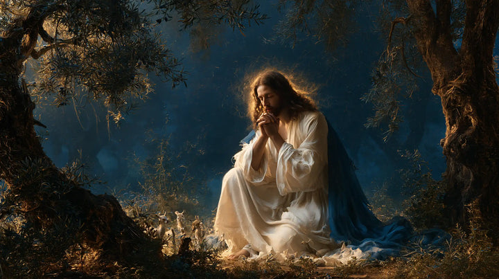 Jesus in Gethsemane — Prayer in a Cloak of Night and Dawn