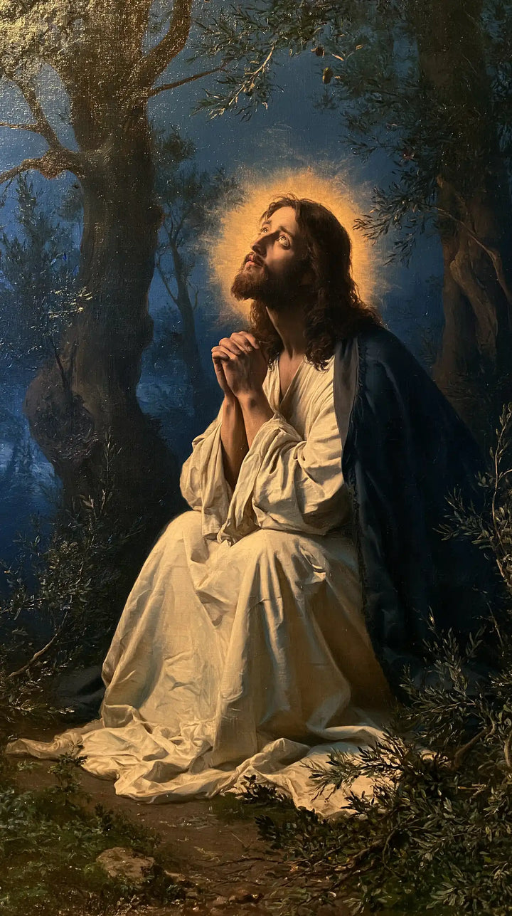 Jesus in Gethsemane — The Halo in the Slumbering Garden