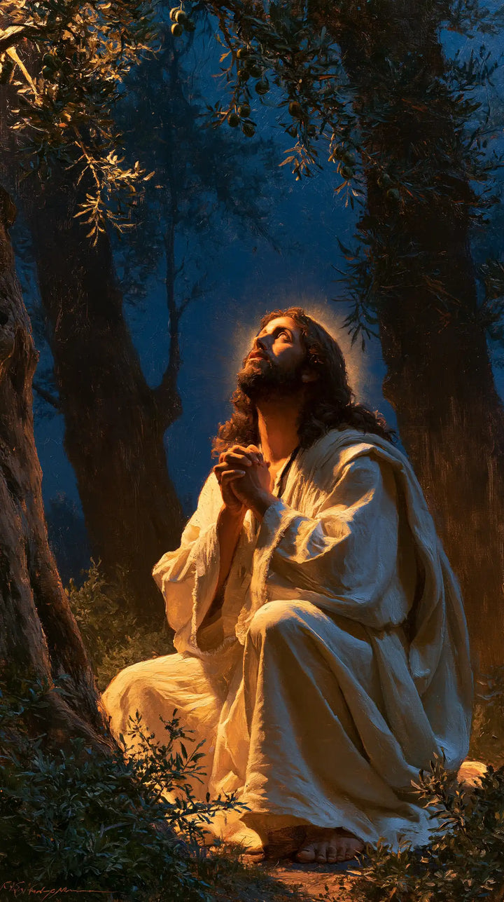 Jesus in Gethsemane — The Vigil in Honey Light