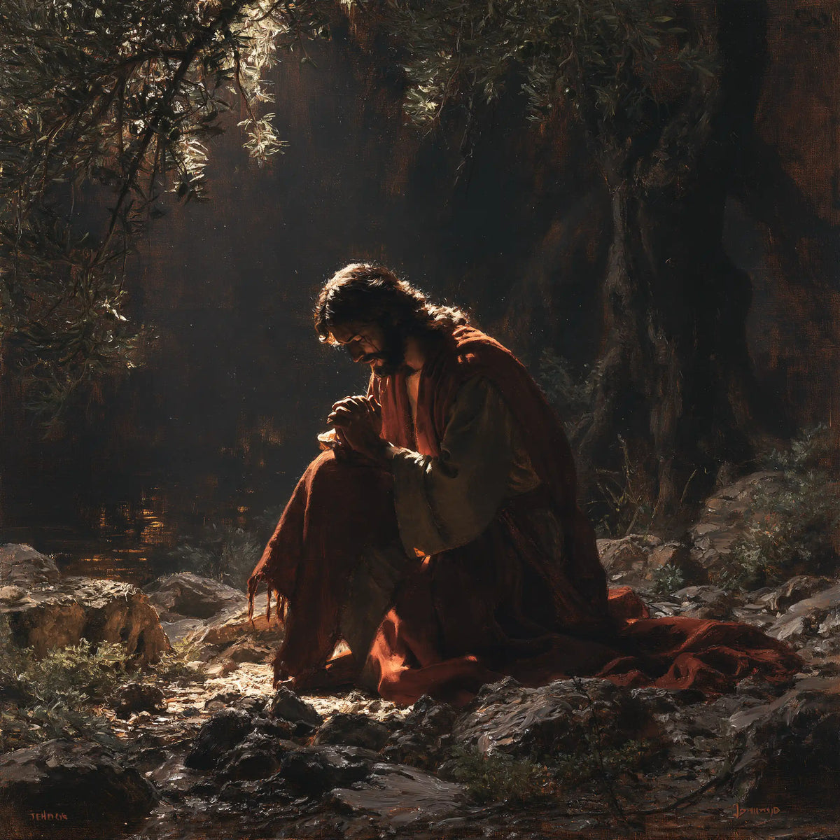 Jesus in Gethsemane - Sacred Agony · Square n° 3
