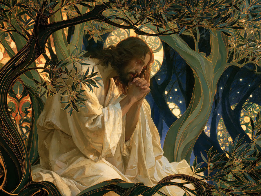 Jesus in Gethsemane — The Brow beneath Jade Boughs