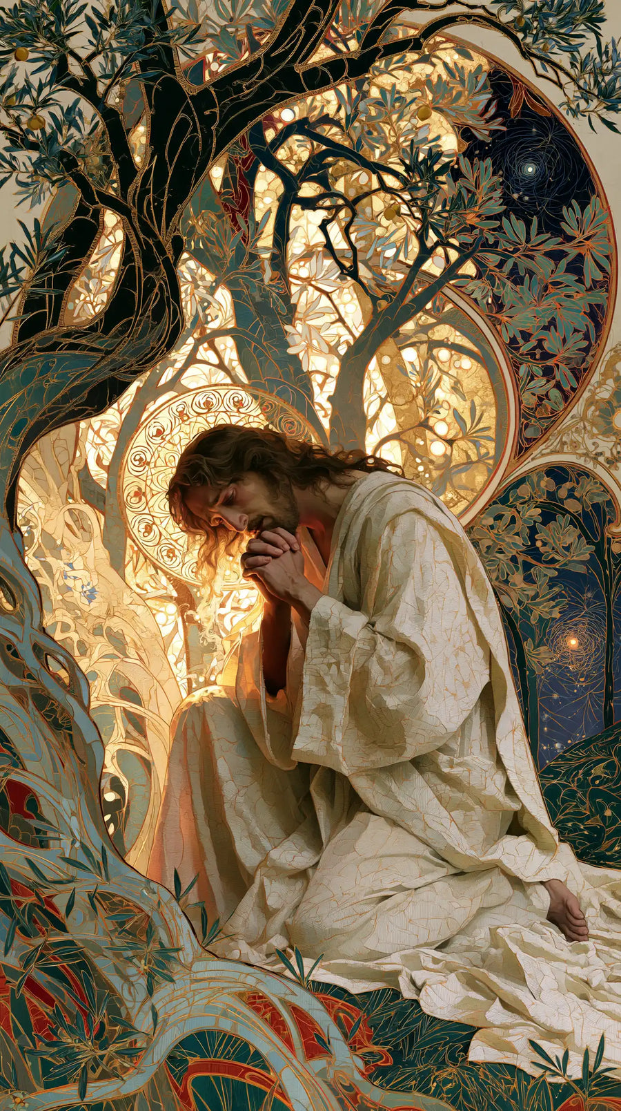 Jesus in Gethsemane — Prayer in the Filigree Garden