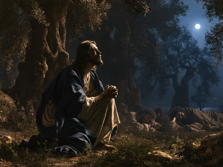 Jesus in Gethsemane - Jesus and the Sleeping Apostles · Landscape n° 1