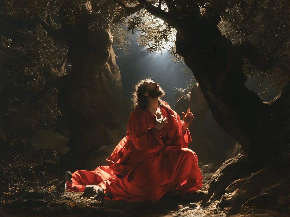 Jesus in Gethsemane — The Call beneath the Snow-White Ray