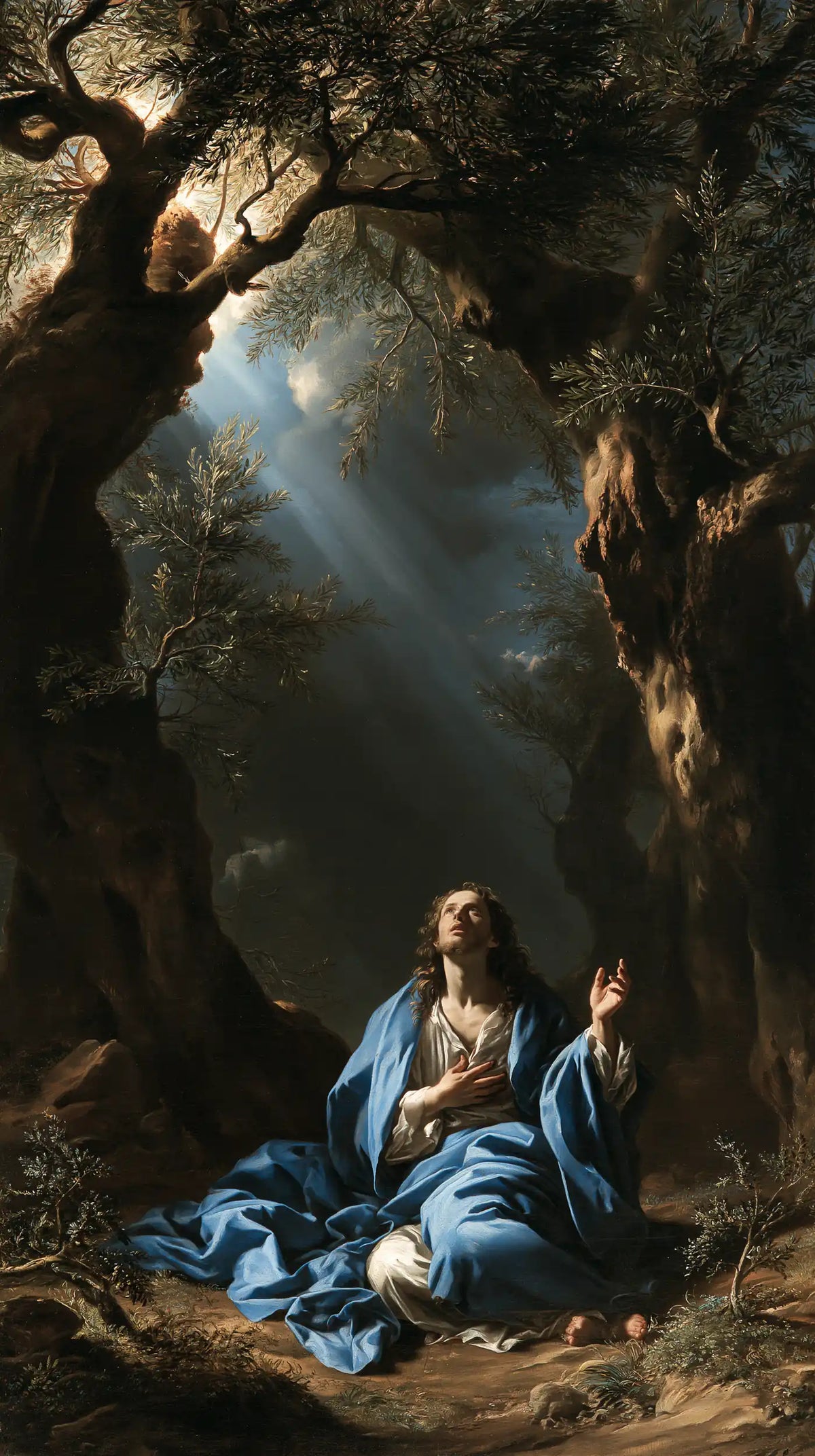 Jesus in Gethsemane — The Blue Offering Deep in the Wood