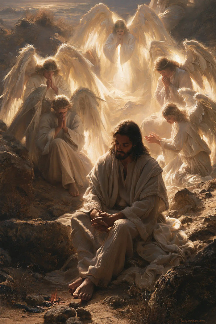 Jesus in the Desert — The Luminous Choir Behind the Halt
