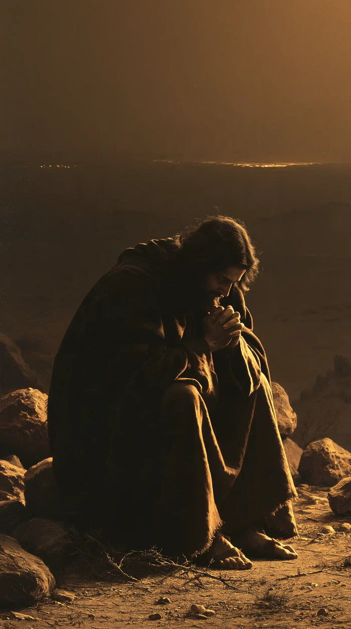 Jesus in the Desert - Black and Gold · Portrait n° 1