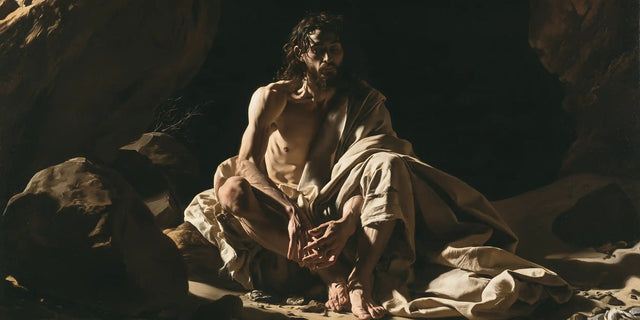 Jesus in the Desert - Caravaggio Tenebrism · Landscape n° 20