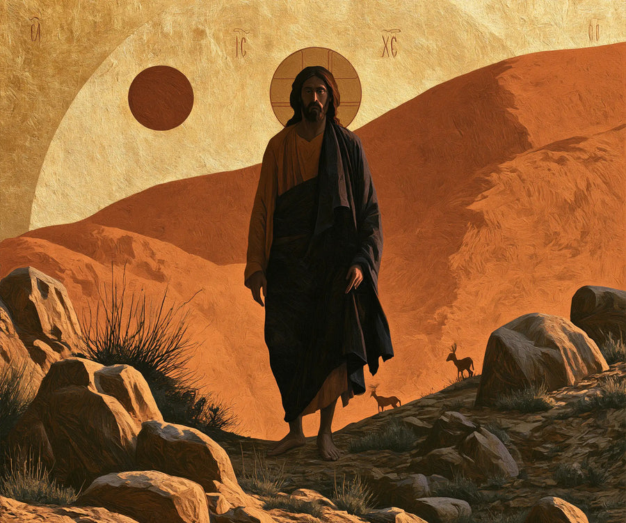 Jesus in the Desert - Contemporary Byzantine · Landscape n° 2