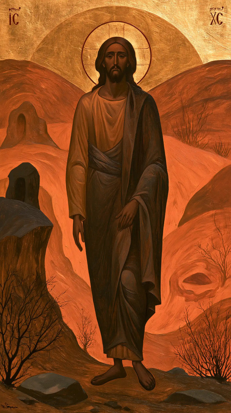 Jesus in the Desert - Contemporary Byzantine · Portrait n° 1