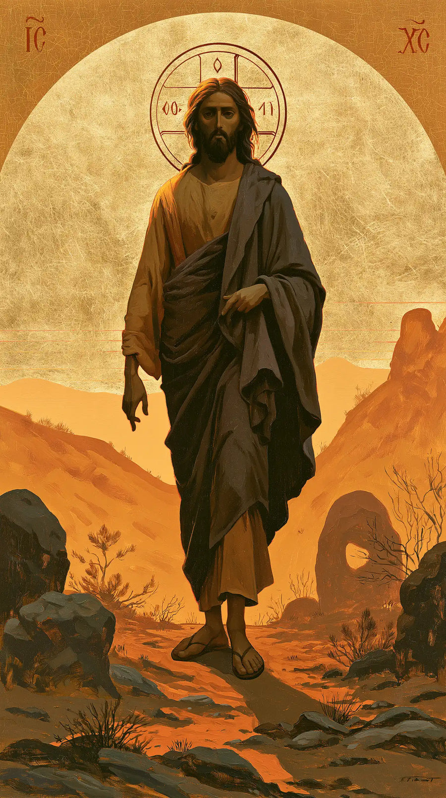 Jesus in the Desert - Contemporary Byzantine · Portrait n° 4