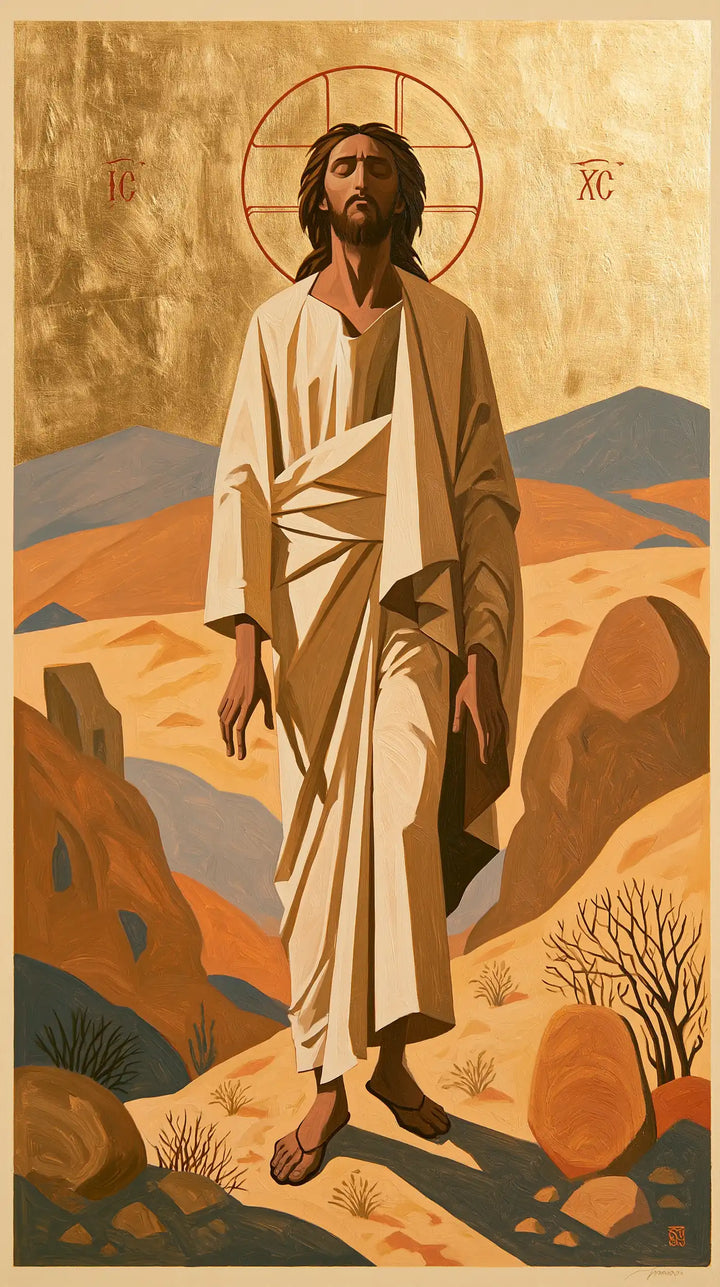 Jesus in the Desert - Contemporary Byzantine · Portrait n° 26