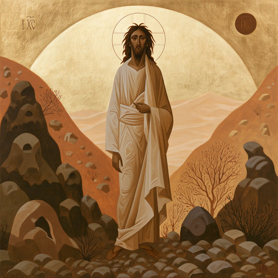 Jesus in the Desert - Contemporary Byzantine · Square n° 1