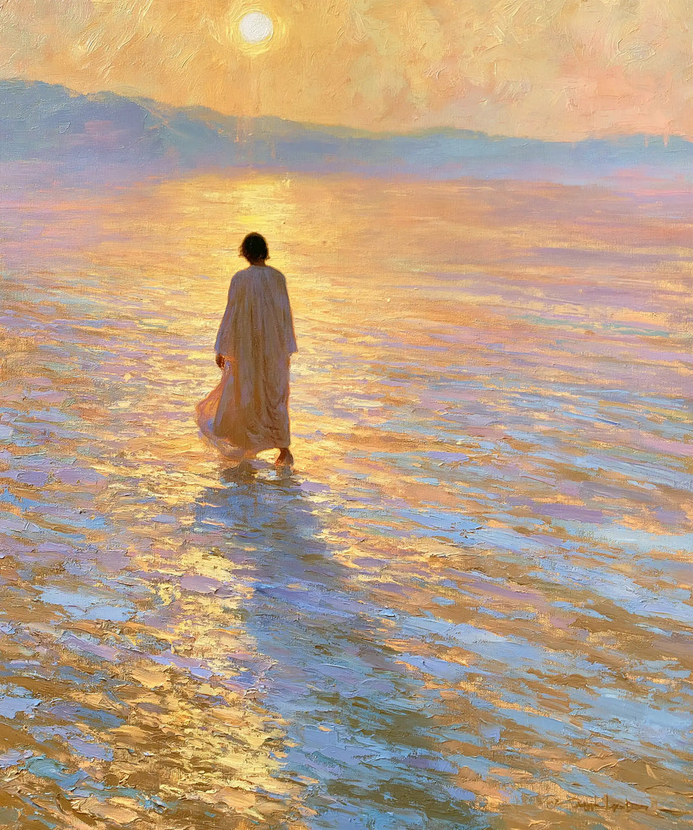 Jesus in the desert during the temptation in Impressionist style, portrait Christian artwork no. 29
