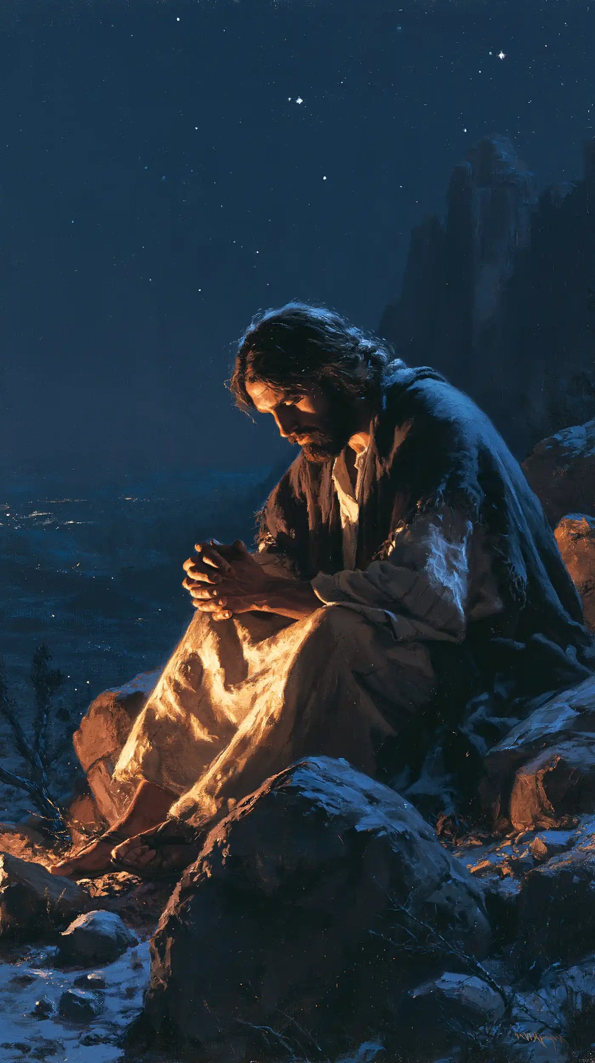 Jesus in the Desert — The Golden Robe in the Hollow of the Rocks