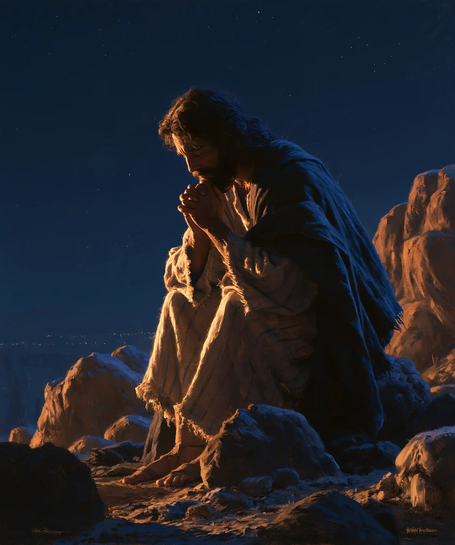 Jesus in the Desert - Midnight Blue Chiaroscuro · Portrait n° 44