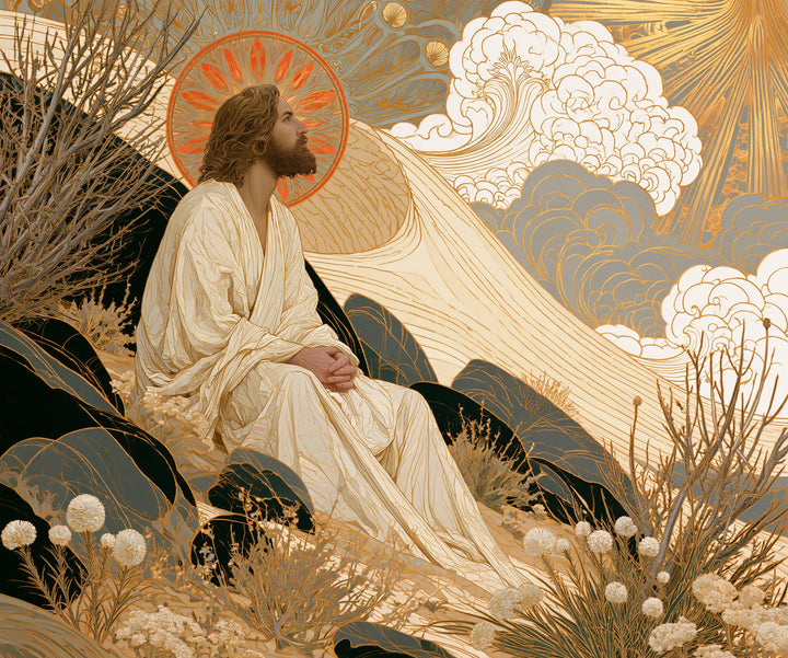 Jesus in the Desert - Sacred Art Nouveau · Landscape n° 2