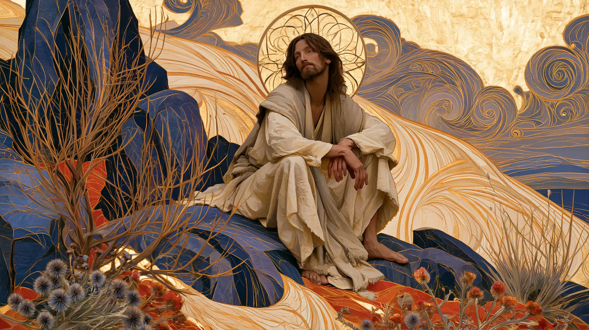 Jesus in the Desert — Rest upon Indigo Stones