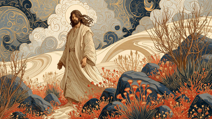 Jesus in the Desert — The Path of Coral Flowers