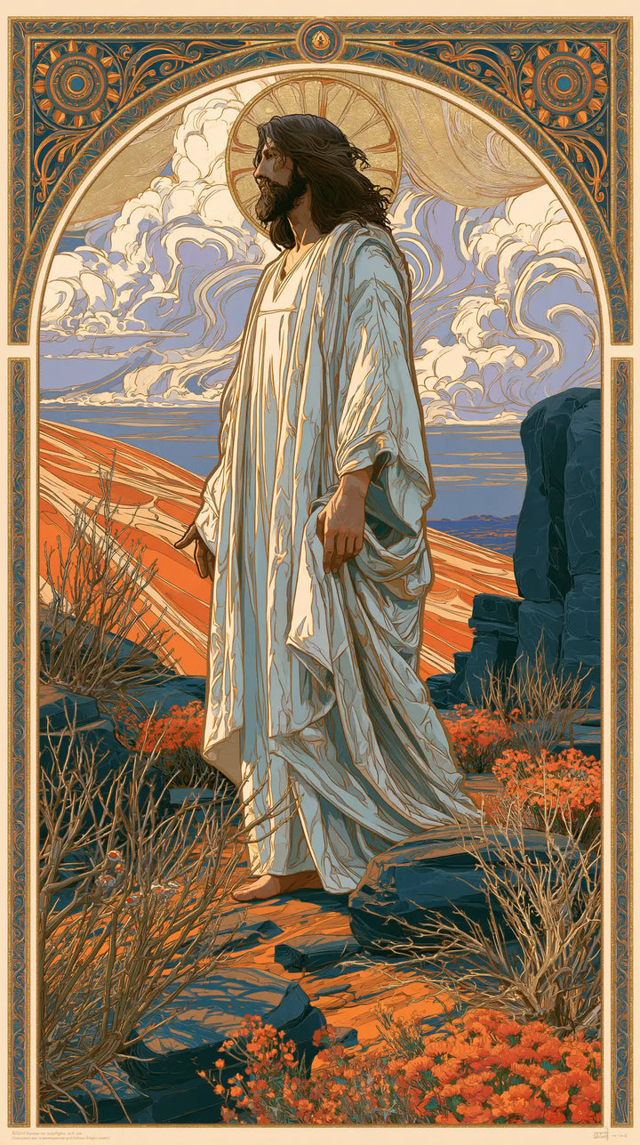 Jesus in the Desert — The Silver Robe within the Painted Arch