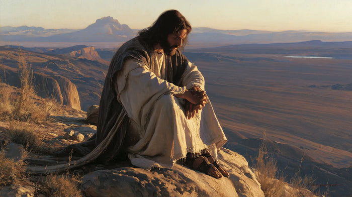 Jesus in the Desert — Rest in the Light of the Cliffs