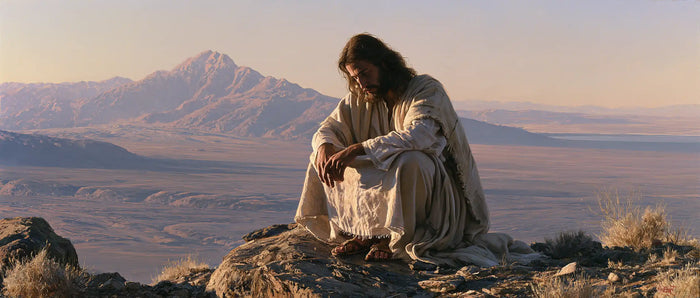 Jesus in the Desert — Rest before the Lilac Mountain