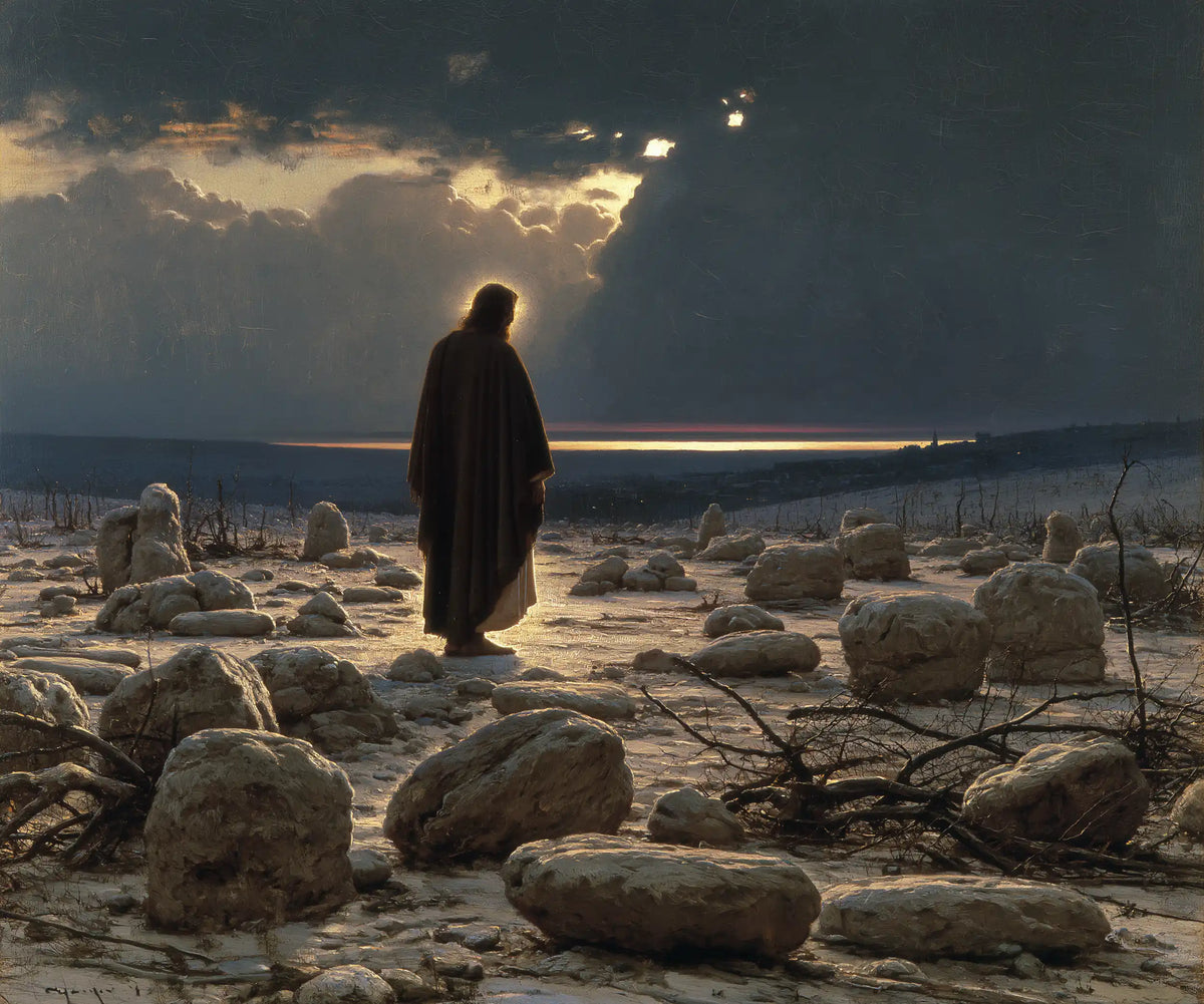 Jesus in the Desert — The Golden Thread behind the Shadowed Mantle
