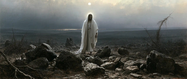 Jesus in the Desert — The White Presence among the Black Stones