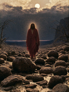 Jesus in the Desert — The Red Tunic beneath the Ivory Disc