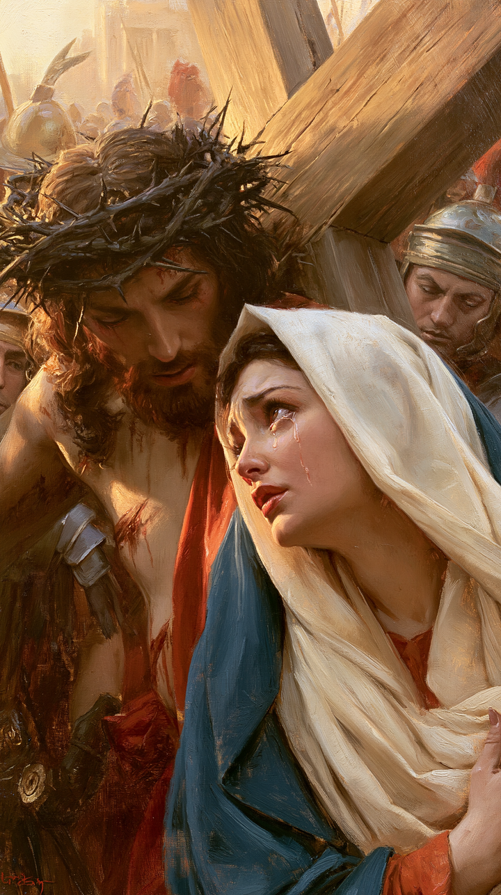 Le stazioni della Via Crucis - Gesù incontra sua madre · Ritratto n° 59