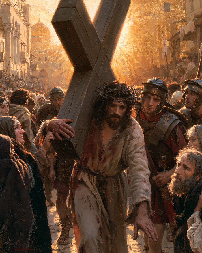 Le stazioni della Via Crucis - Sacro d'Oro · Ritratto n° 7