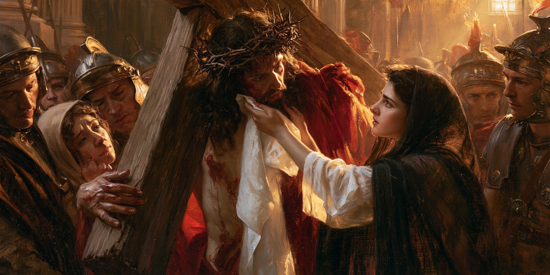 Le stazioni della Via Crucis - Veronica e il volto di Cristo · Paesaggio n° 21