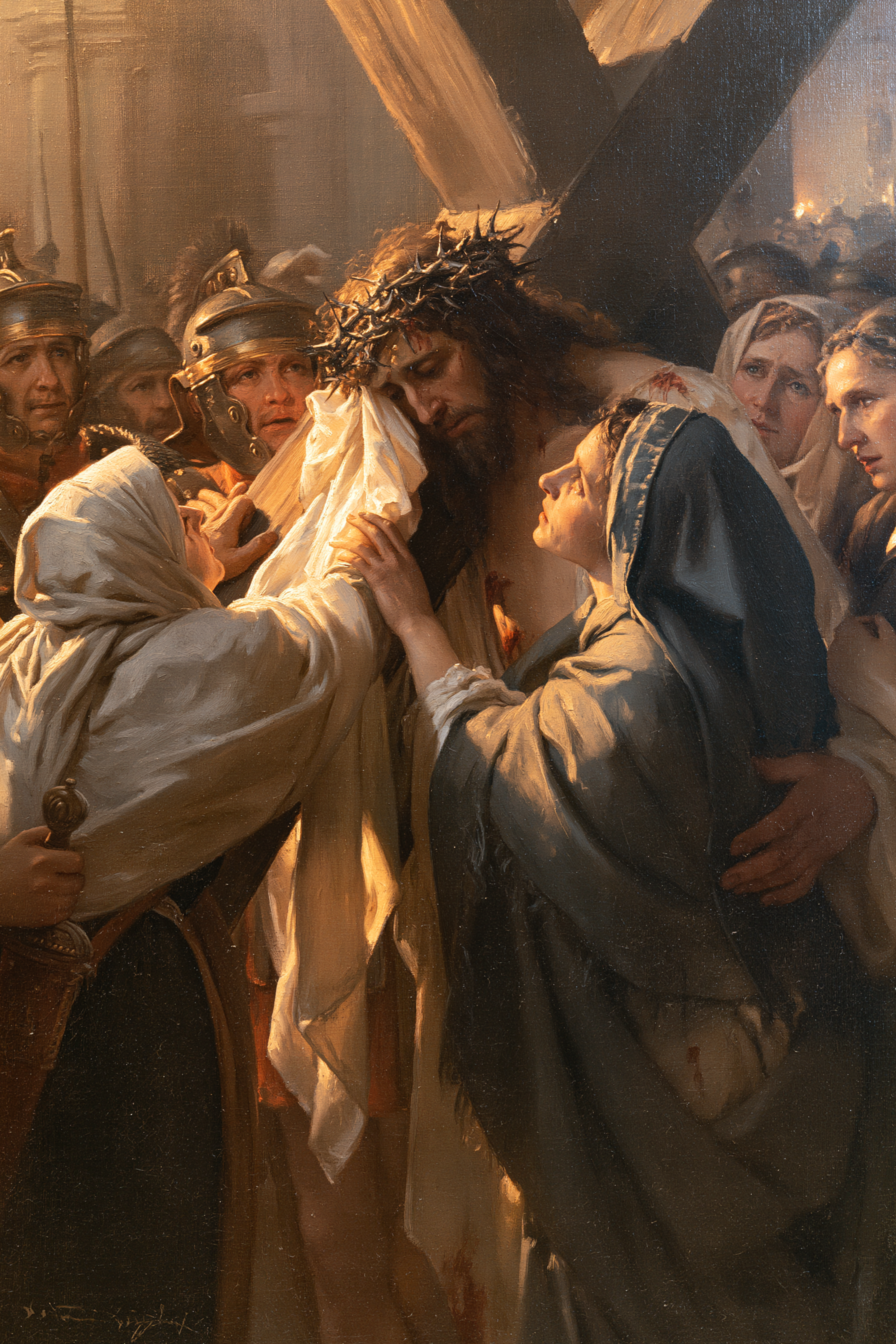 Le stazioni della Via Crucis - Veronica e il volto di Cristo · Ritratto n° 13
