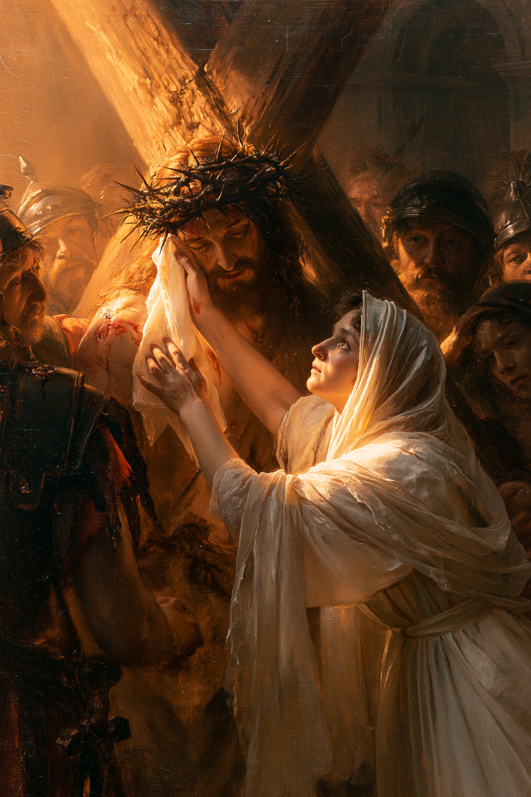 Le stazioni della Via Crucis - Veronica e il volto di Cristo · Ritratto n° 14