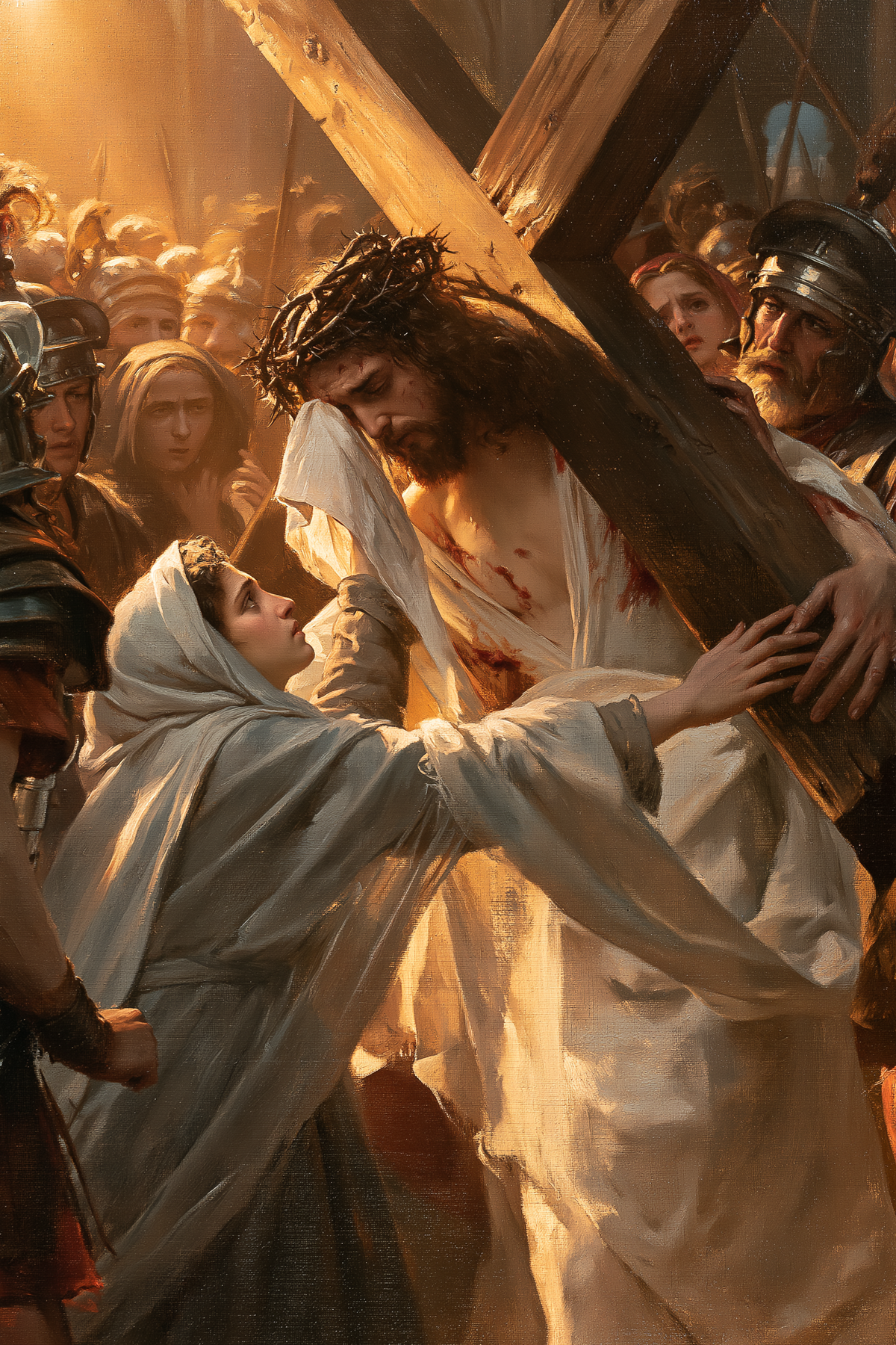 Le stazioni della Via Crucis - Veronica e il volto di Cristo · Ritratto n° 16