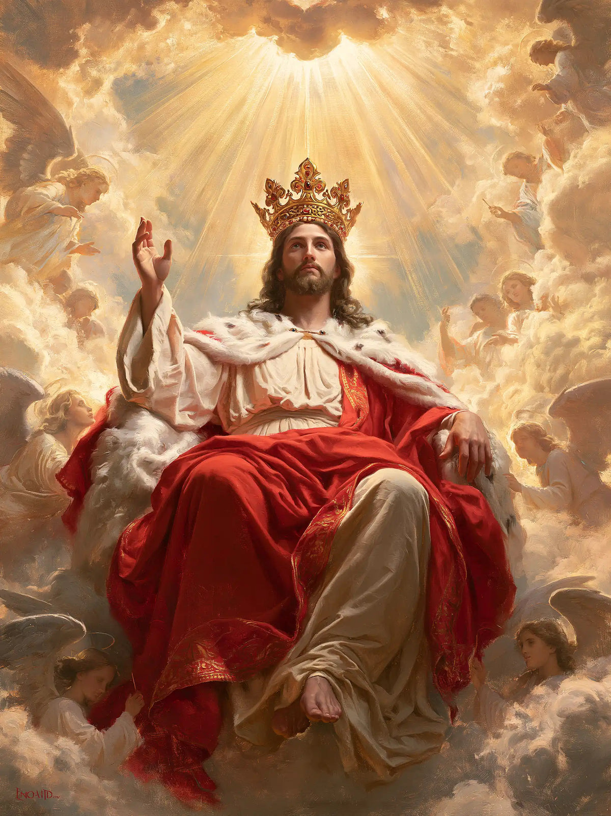 Jesus the King — Crimson Above the Angelic Choir