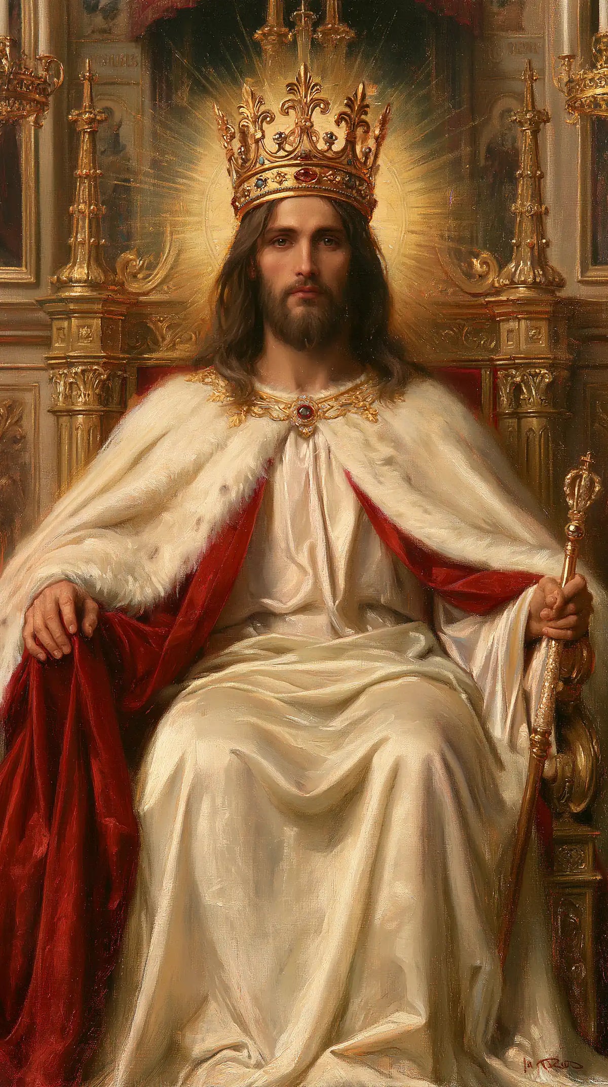 Jesus the King - Red, Ivory and Gold · Portrait n° 1