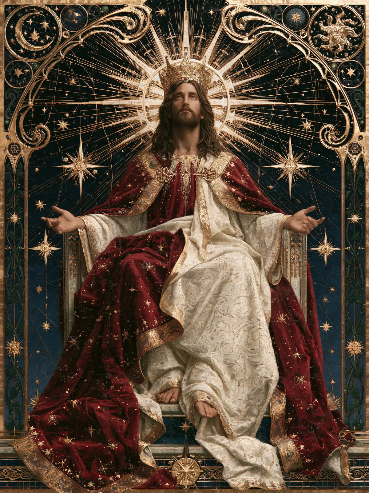 Jesus the King - Sacred Art Nouveau · Portrait n° 10
