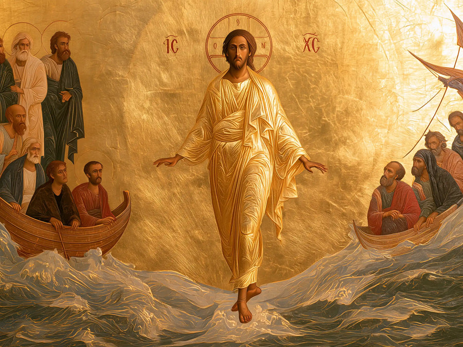 Jesus Walking on Water - Contemporary Byzantine · Landscape n° 3