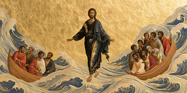 Jesus Walking on Water — The Dark Cloak in the Ocean of Gold