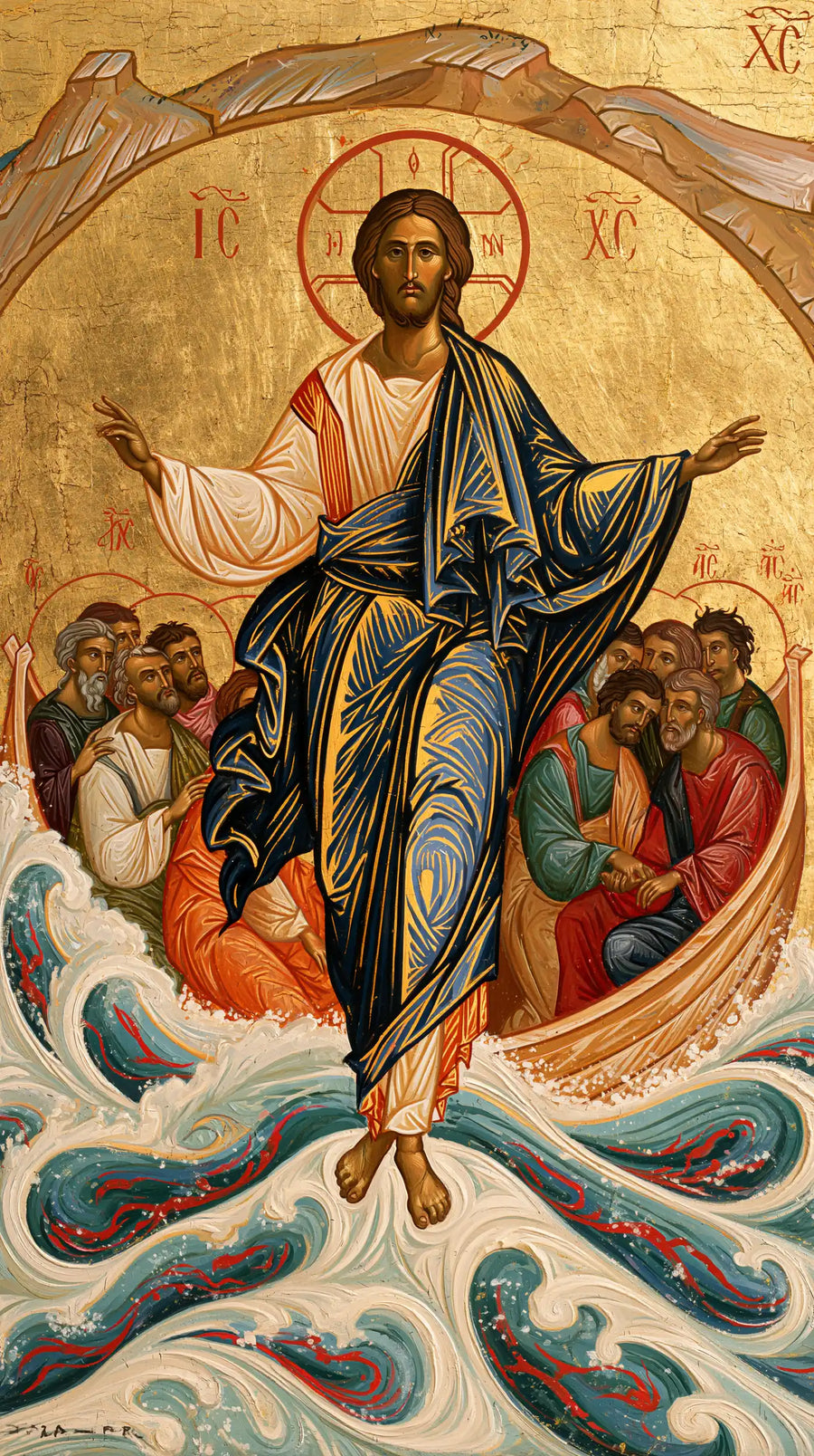 Jesus Walking on Water - Contemporary Byzantine · Portrait n° 11