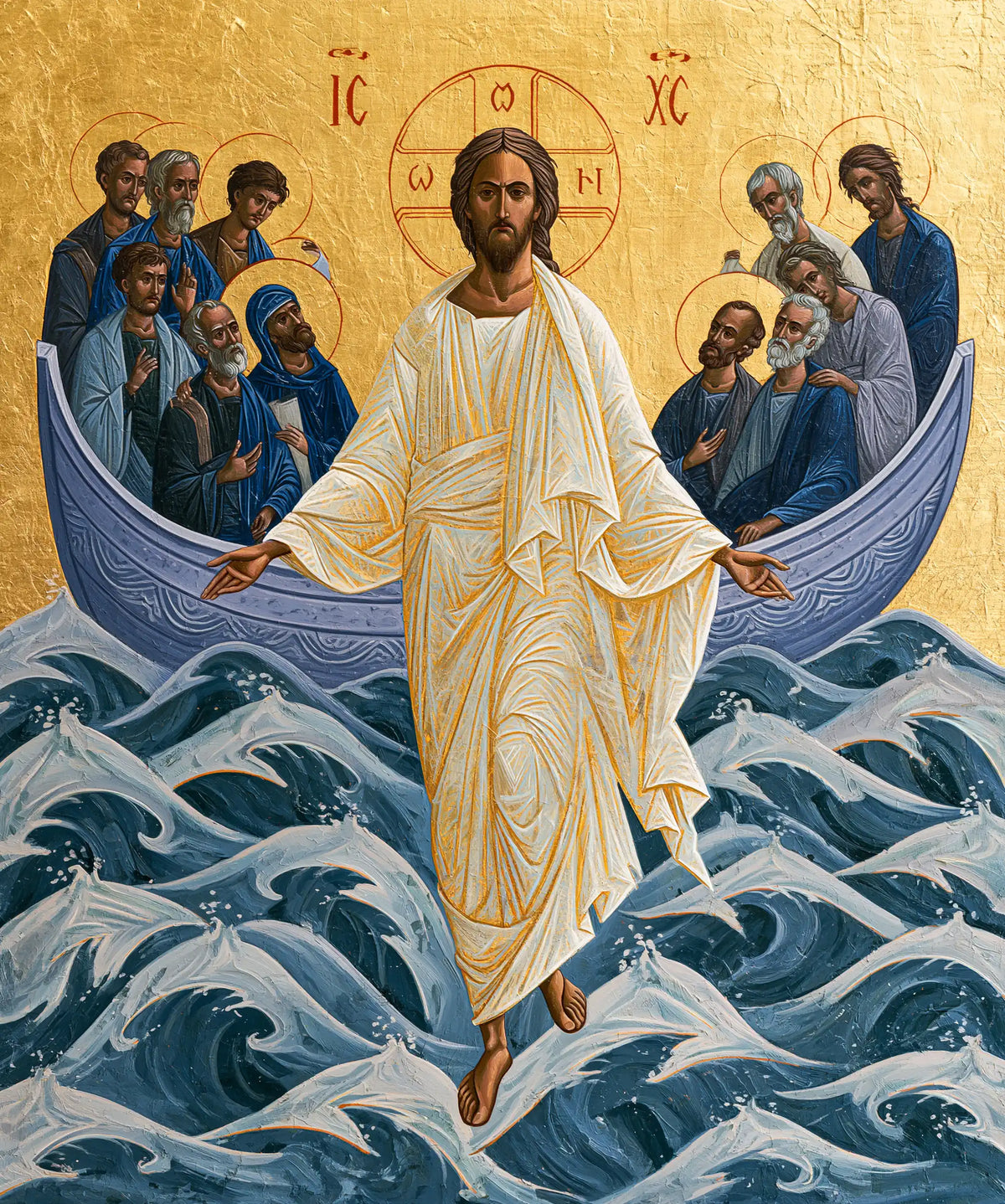 Jesus Walking on Water — White Linen before Lavender Hulls