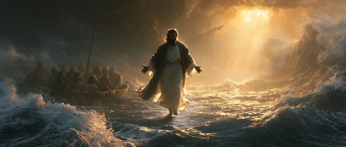 Jesus Walking on Water — Walking toward the Gold of the Storm