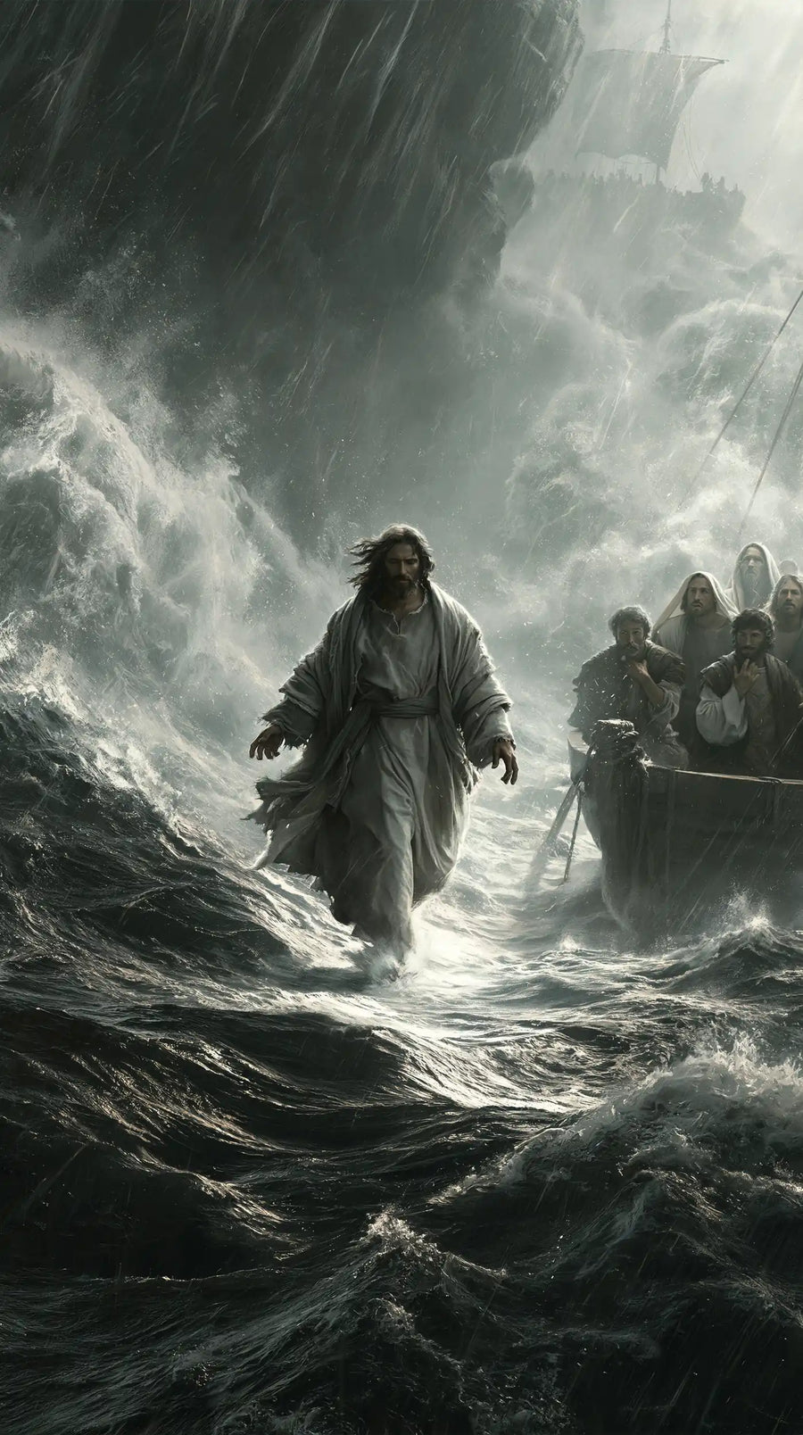 Jesus Walking on Water - Explosion of Movement · Portrait n° 4